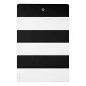 Schwarz-Weiß-Monogramm-Streifen Mini Klemmbrett (Rückseite)