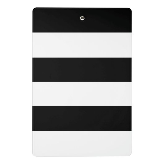 Schwarz-Weiß-Monogramm-Streifen Mini Klemmbrett (Rückseite)
