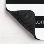 Schwarz-Weiß-Monogramm-Streifen Mousepad (Ecke)