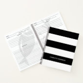 Schwarz-Weiß-Monogramm-Streifen Notizblock (Innenseite)