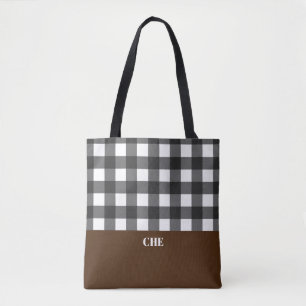 Schwarz-Weiß-Monogramm Tasche