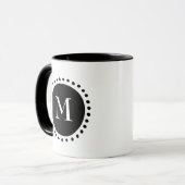 Schwarz-Weiß-Monogramm Tasse (Vorderseite Links)