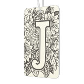 Schwarz-Weiß-Monogramm-Tinte im Tattoo-Style, Blum Autolufterfrischer (Links)