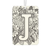 Schwarz-Weiß-Monogramm-Tinte im Tattoo-Style, Blum Autolufterfrischer (Rückseite)