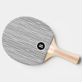 Schwarz-Weiß-Monogramm Tischtennis Schläger (Seitenansicht)