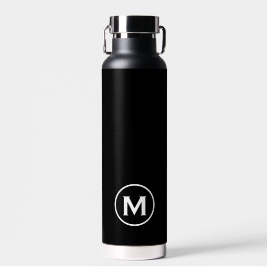 Schwarz-Weiß-Monogramm Trinkflasche (Vorne)