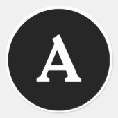 Schwarz-Weiß-Monogramm-Umschlag Aufkleber (Vorderseite)