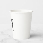 Schwarz-Weiß-Monogramm und Name Pap Pappbecher (Links)