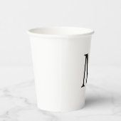 Schwarz-Weiß-Monogramm und Name Pap Pappbecher (Rechts)