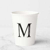 Schwarz-Weiß-Monogramm und Name Pap