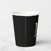 Schwarz-Weiß-Monogramm und Name Pap Pappbecher (Rechts)