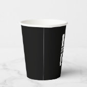 Schwarz-Weiß-Monogramm und Name Pap Pappbecher (Rechts)