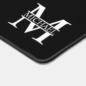 Schwarz-Weiß-Monogramm und Personalisierte Bezeich Schreibtischunterlage (Ecke)