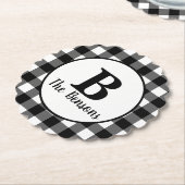 Schwarz-Weiß-Monogramm Untersetzer (angewinkelt)