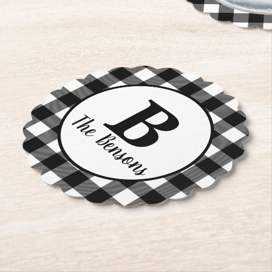 Schwarz-Weiß-Monogramm Untersetzer (angewinkelt)