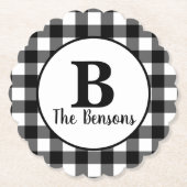 Schwarz-Weiß-Monogramm Untersetzer (Vorderseite)