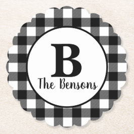 Schwarz-Weiß-Monogramm Untersetzer