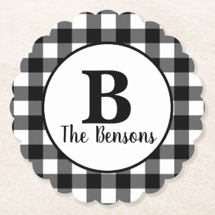 Schwarz-Weiß-Monogramm Untersetzer