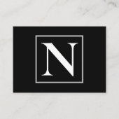 Schwarz-Weiß-Monogramm Visitenkarte (Vorderseite)