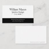 Schwarz-Weiß-Monogramm-Visitenkarte Visitenkarte (Vorne/Hinten)