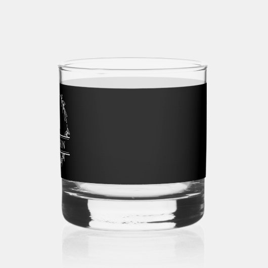 Schwarz-Weiß-Monogramm-Weichglas Whiskyglas (Links)