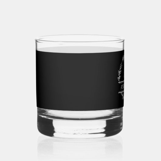 Schwarz-Weiß-Monogramm-Weichglas Whiskyglas (Rechts)