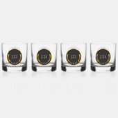 Schwarz-Weiß-Monogramm-Whiskeyglas | Poker Whiskyglas (Vorderseite)