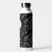 Schwarz-Weiß-Monogramm-Wilddoodles Trinkflasche (Links)