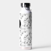 Schwarz-Weiß-Monogramm-Wilddoodles Trinkflasche (Links)
