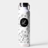 Schwarz-Weiß-Monogramm-Wilddoodles Trinkflasche (Vorne)