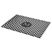 Schwarz-Weiß-Monogramm-Zickzack Schneidplatte Schneidebrett (Ecke)