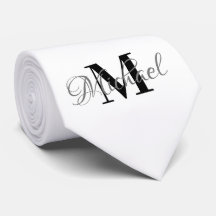 Schwarz-Weiß-Monogrammierer Necktie