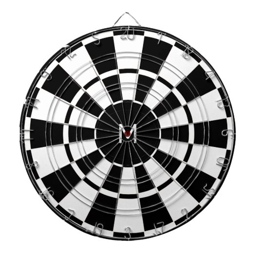 Schwarz & Weiß Monogrammiert Dartscheibe (vorne)