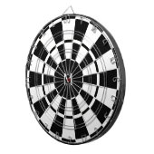 Schwarz & Weiß Monogrammiert Dartscheibe (Vorderseite rechts)