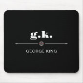 Schwarz-Weiß monogrammiertes Zielfernrohr-Fadenkre Mousepad (Vorne)