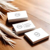 Schwarz-Weiß-Monographie-Minimalistisches Monogram Visitenkarte