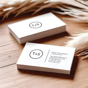 Schwarz-Weiß-Monographie-Minimalistisches Monogram Visitenkarte