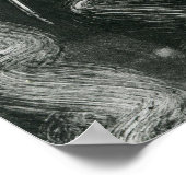Schwarz-Weiß-Monoprint Abstrakt Poster (Ecke)
