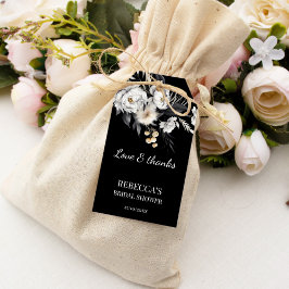 Schwarz-Weiß-Moody-Boho-Brautparty-Gefallen Geschenkanhänger