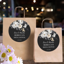 Schwarz-Weiß-Moody-Boho-Brautparty-Gefallen