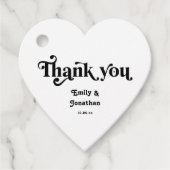 Schwarz-Weiß-Moody-Hochzeit Geschenkanhänger (Vorderseite)