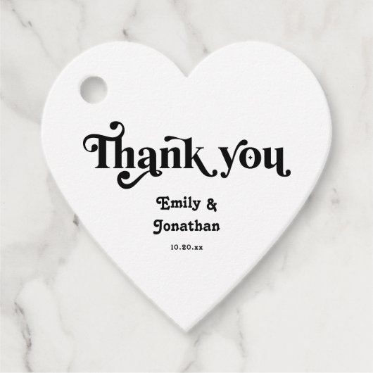 Schwarz-Weiß-Moody-Hochzeit Geschenkanhänger (Vorderseite)