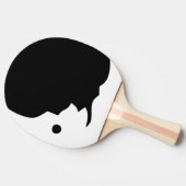 Schwarz-weiß Moon Crescent Ping Pong Paddle Tischtennis Schläger (Seitenansicht)