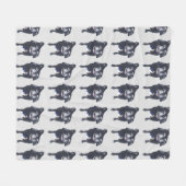 Schwarz-Weiß-Mops-Dog-Fleece-Decken Fleecedecke (Vorderseite (Horizontal))