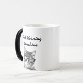Schwarz-Weiß-Morgennachricht 11oz Katzenjacke Tass Verwandlungstasse (Vorderseite Links)