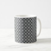 Schwarz-Weiß-Mosaik Kaffeetasse (VorderseiteRechts)