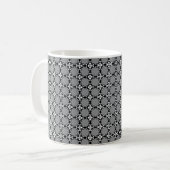 Schwarz-Weiß-Mosaik Kaffeetasse (Vorderseite Links)