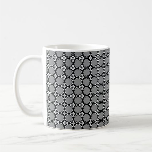 Schwarz-Weiß-Mosaik Kaffeetasse (Links)
