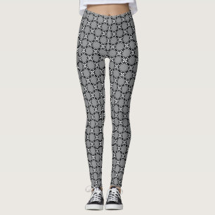Schwarz-Weiß-Mosaik Leggings