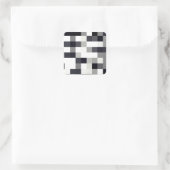 Schwarz-Weiß-Mosaik Quadratischer Aufkleber (Tasche)